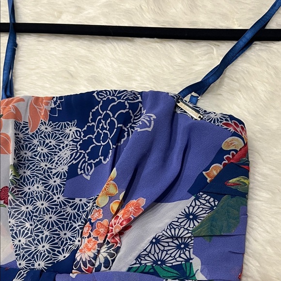 Rinascimento Blue and Multicolor Floral Mini Dress - Picture 5 of 6